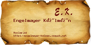 Engelmayer Kálmán névjegykártya